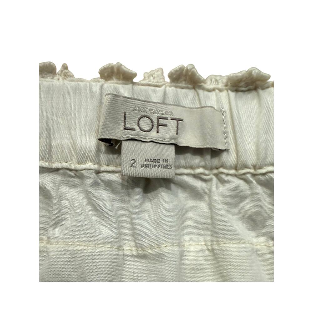 LOFT White Lace Mini Skirt Size 2 Crochet Boho Lined - Picture 4 of 5